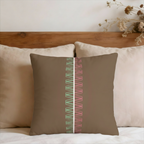 Brown Boho Zigzag Accent Faux Suede Pillow Cover