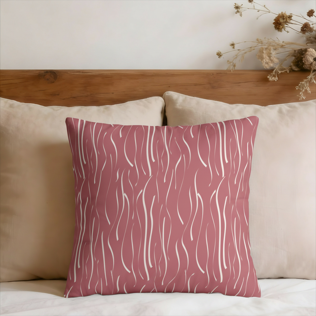 Blush Wave Faux Suede Pillow Cover