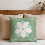 Retro Floral Green Decorative Faux Suede Pillow Cover