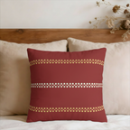 Rustic Red and Polka Dots Faux Suede Pillow Cover