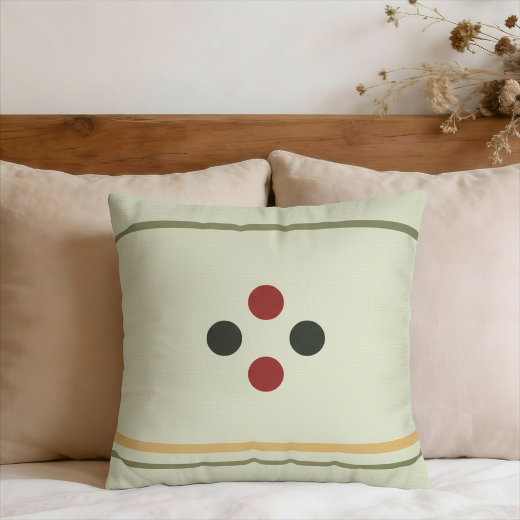 Mid Century Dots Faux Suede Pillow Cover