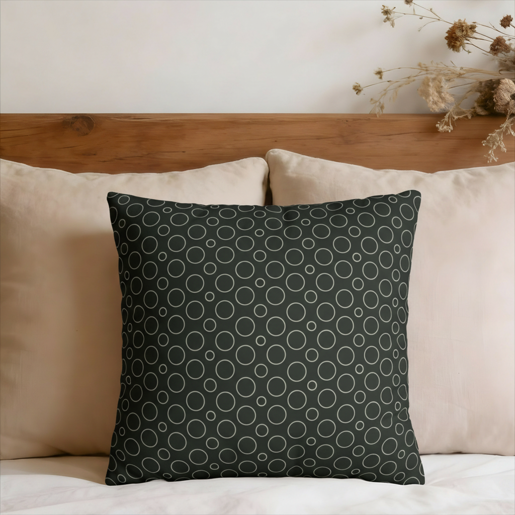 Circles Faux Suede Pillow Cover