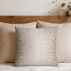 Neutral Fawn Spots Faux Suede Pillow Cover