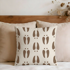 Neutral Brown Deer Tracks Pattern Faux Suede Pillow Cover