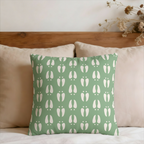 Green Deer Tracks Pattern Faux Suede Pillow Cover