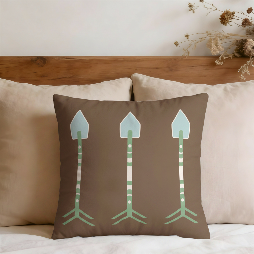 Boho Tribal Arrows Faux Suede Pillow Cover