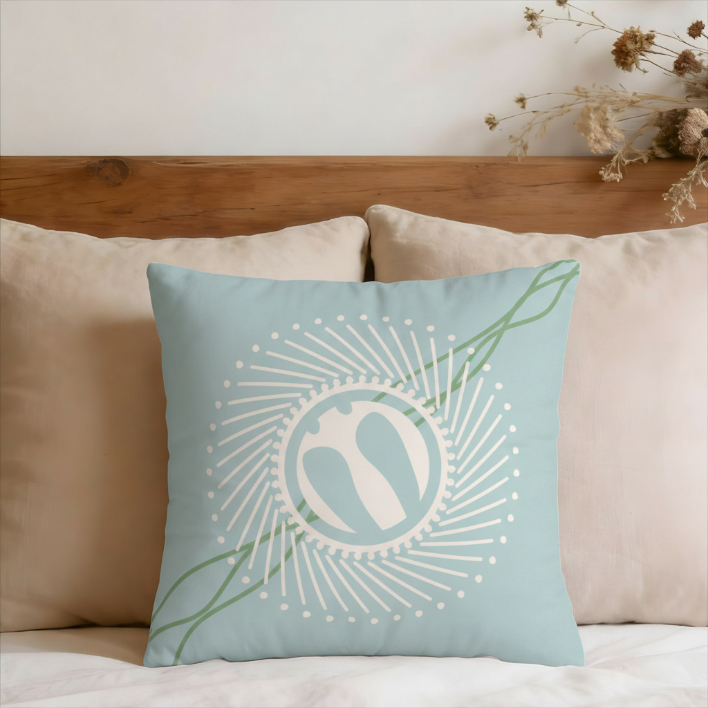 Sea Glass Sunburst Coastal Breeze Faux Suede Pillow Cover