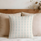 Soft Blue Arrow Stripes Faux Suede Pillow Cover
