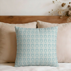 Modern Coastal Geometric Aqua Faux Suede Pillow Cover