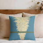 Textured Wave Blue Coastal Faux Suede Throw Pillow Cover