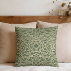 Green Organic Wave Faux Suede Pillow Cover