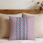 Purple and Teal Geometric Chevron Faux Suede Pillow Cover