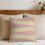 Boho Pink Chevron Arrows Faux Suede Pillow Cover
