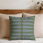 Boho Green Chevron Arrows Faux Suede Pillow Cover
