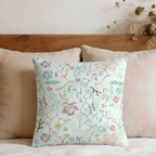 Ice Blue Playful Fox Faux Suede Pillow Cover