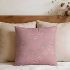 Dusty Rose Icy Arcs Faux Suede Pillow Cover