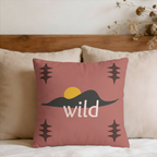 Wild Mountain Sunset Faux Suede Pillow Cover